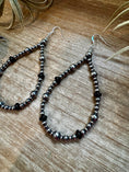 Load image into Gallery viewer, Sterling Silver Pearl & Black Onyx Teardrop Earrings