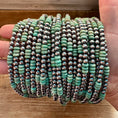 Load image into Gallery viewer, Green Turquoise & Sterling Silver Pearl Necklace – 5mm – Handmade by The Bijoux FAB – 19"