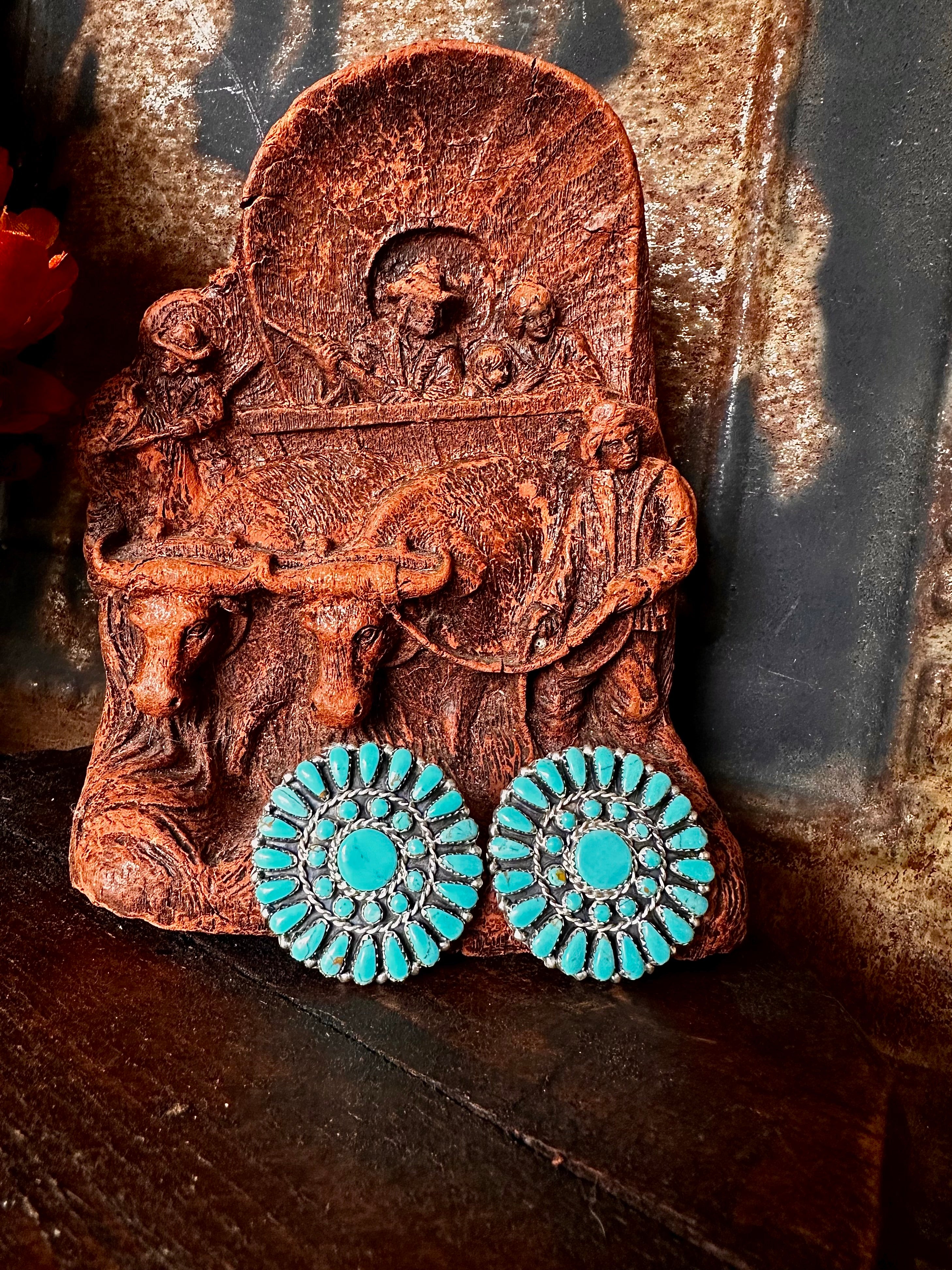 Albany Turquoise Cluster Earrings – Halo Darlin'