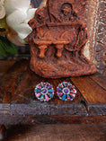 Load image into Gallery viewer, Pink and Purple Dahlia Cluster Earrings