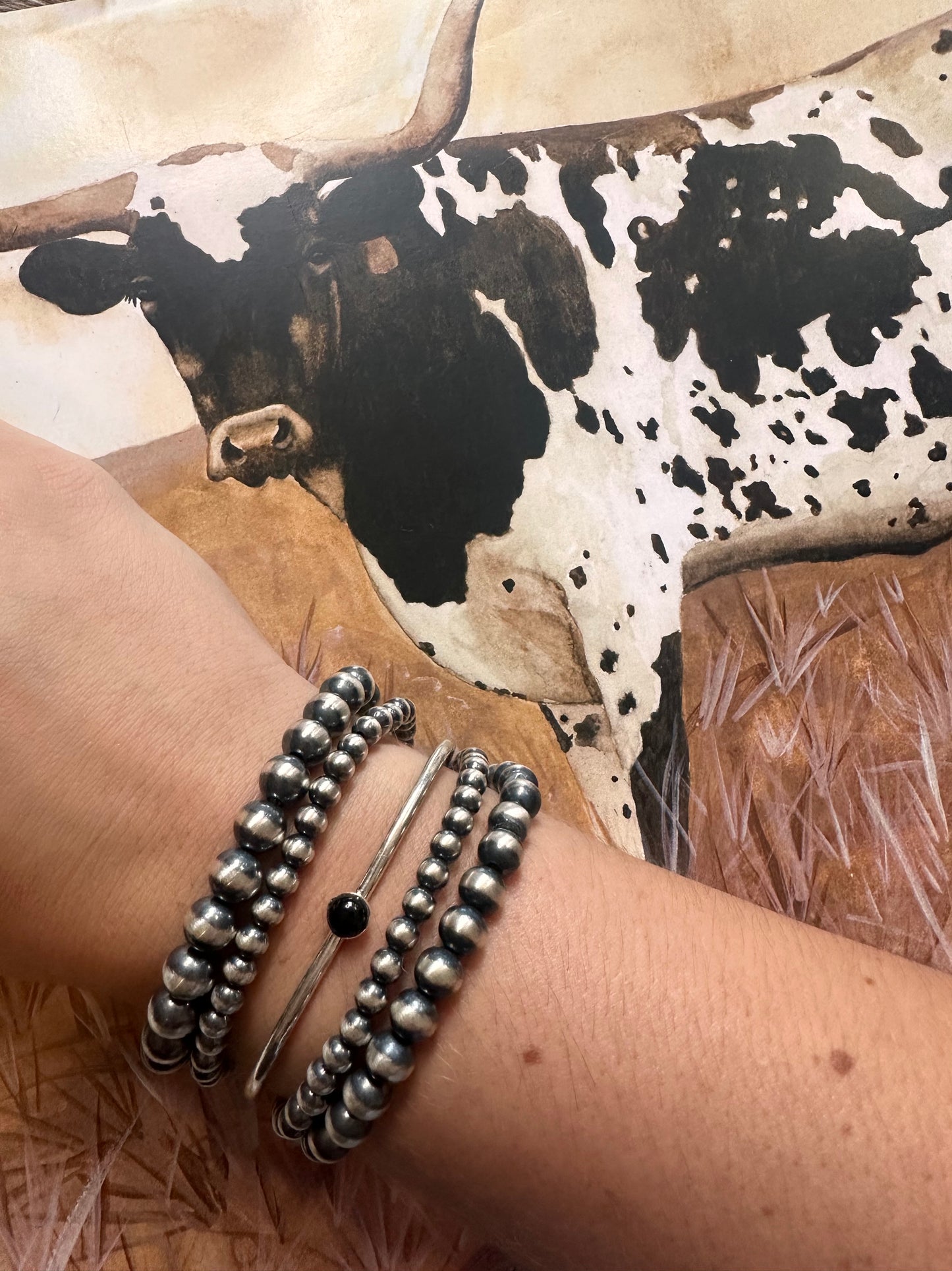Dainty Black Onyx Cuff