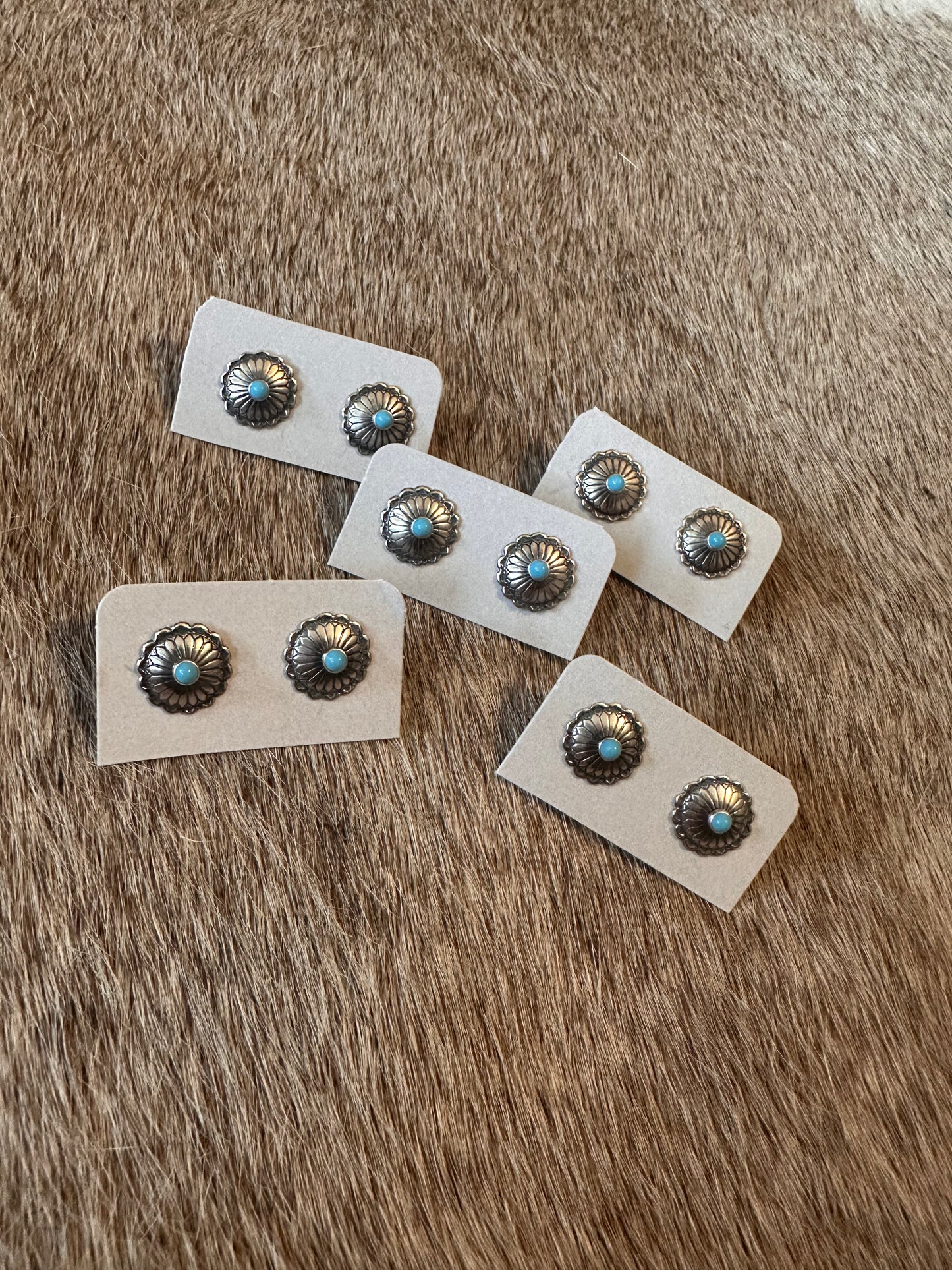 Simple Concho Studs with Turquoise