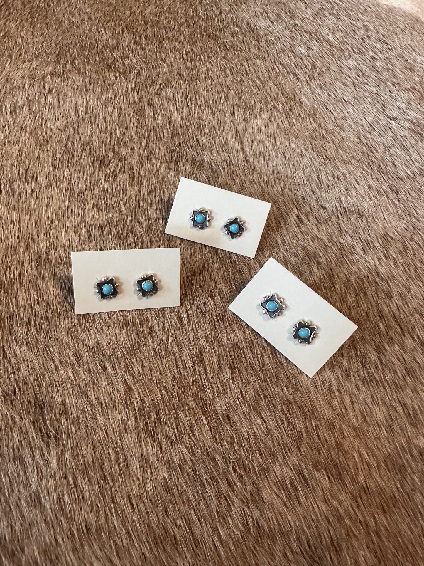 Detailed Small Turquoise Studs