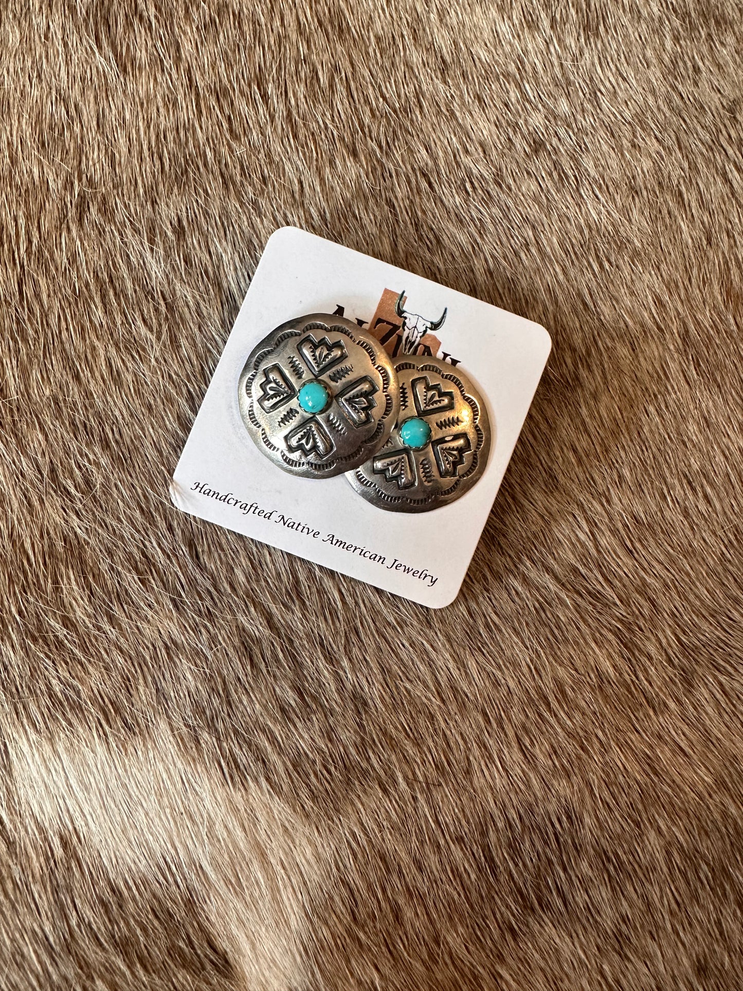 Vintage Concho with Turquoise Earrings