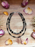 Load image into Gallery viewer, Black Onyx & Sterling Silver Pearl Choker – 14”
