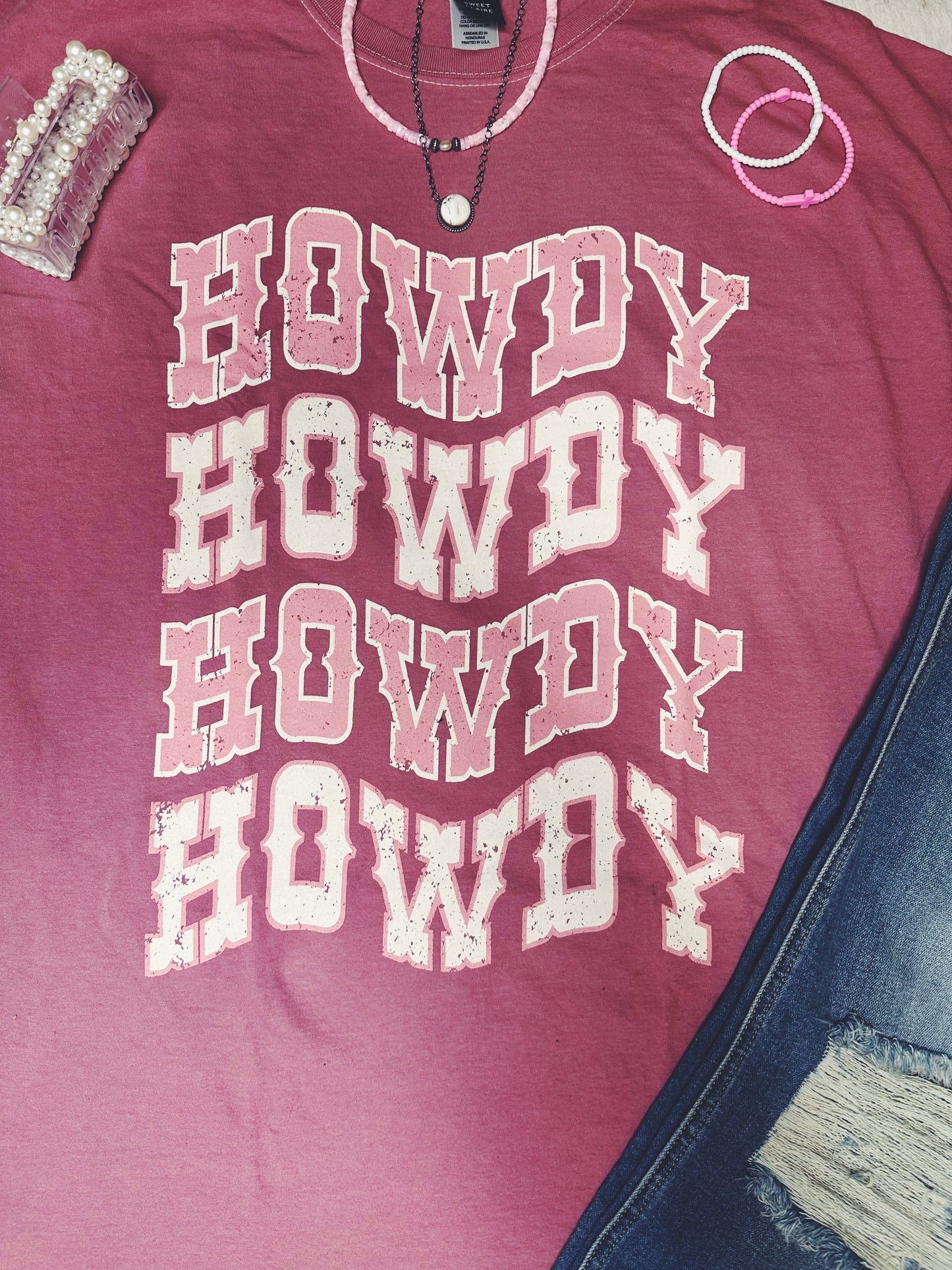 Oversized Pink HOWDY Tee