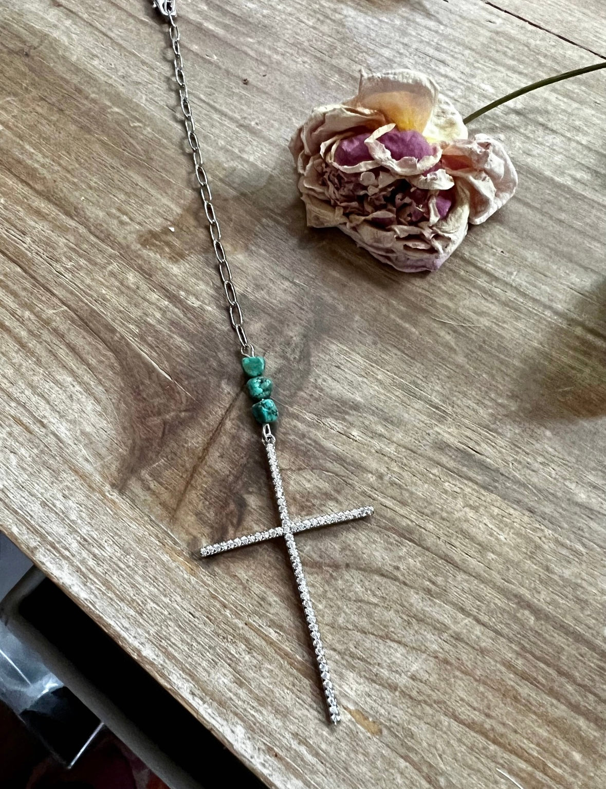 Turquoise Cross Lariat