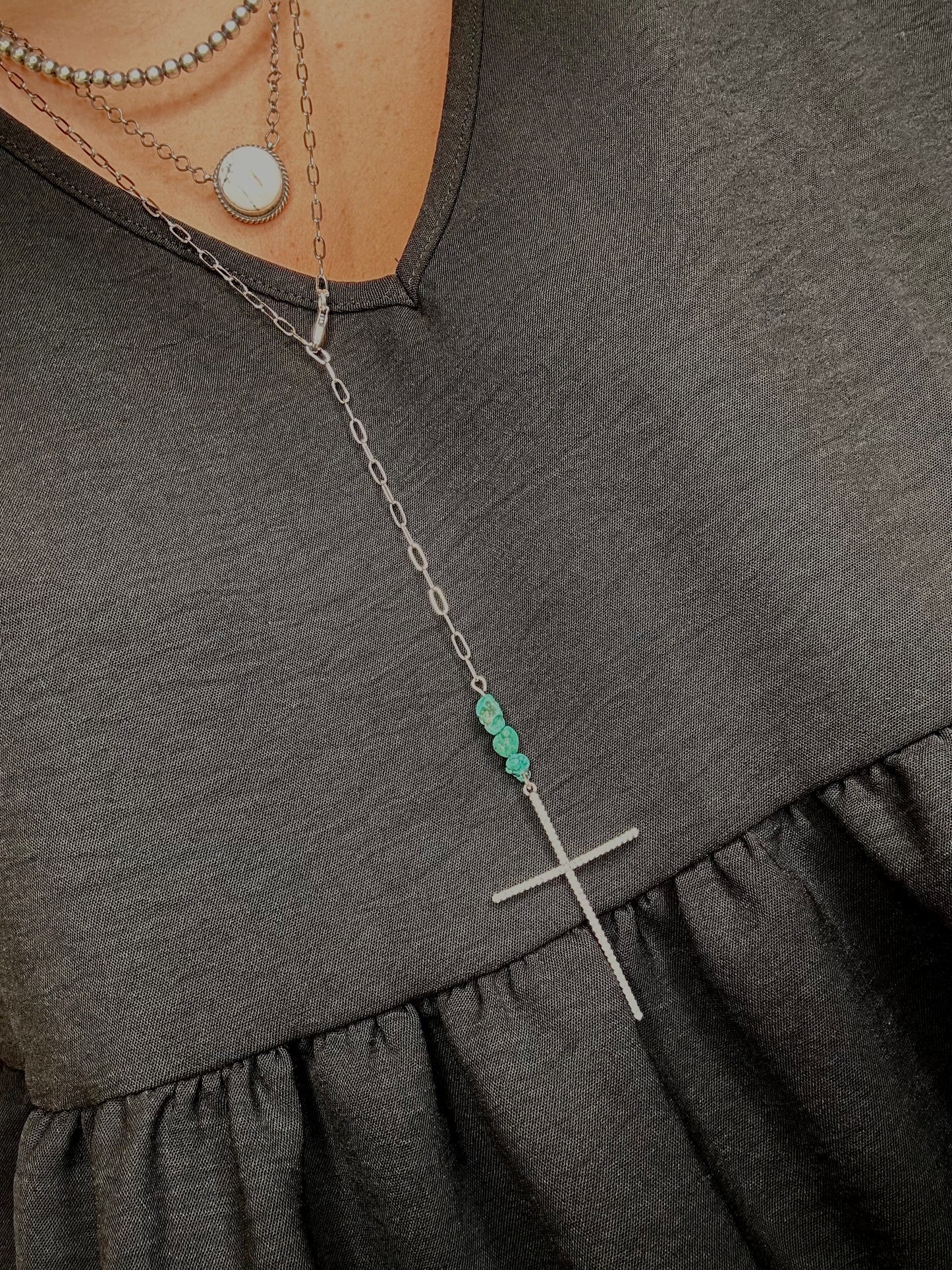 Turquoise Cross Lariat