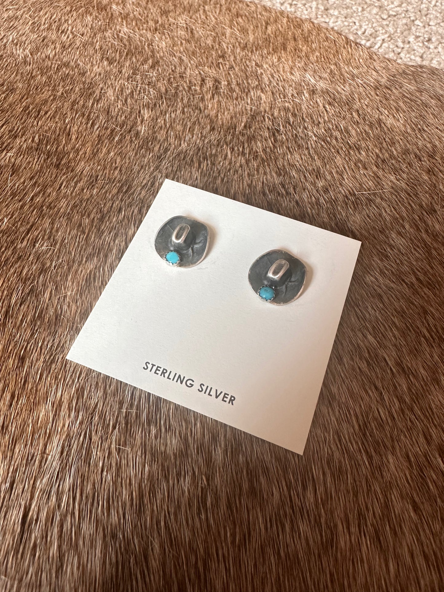 Cowboy Hat Studs with Turquoise