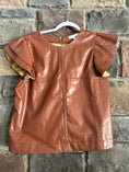 Load image into Gallery viewer, Faux Leather Ruffle Sleeve Top

