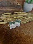Load image into Gallery viewer, Green Turquoise Cluster Earrings
