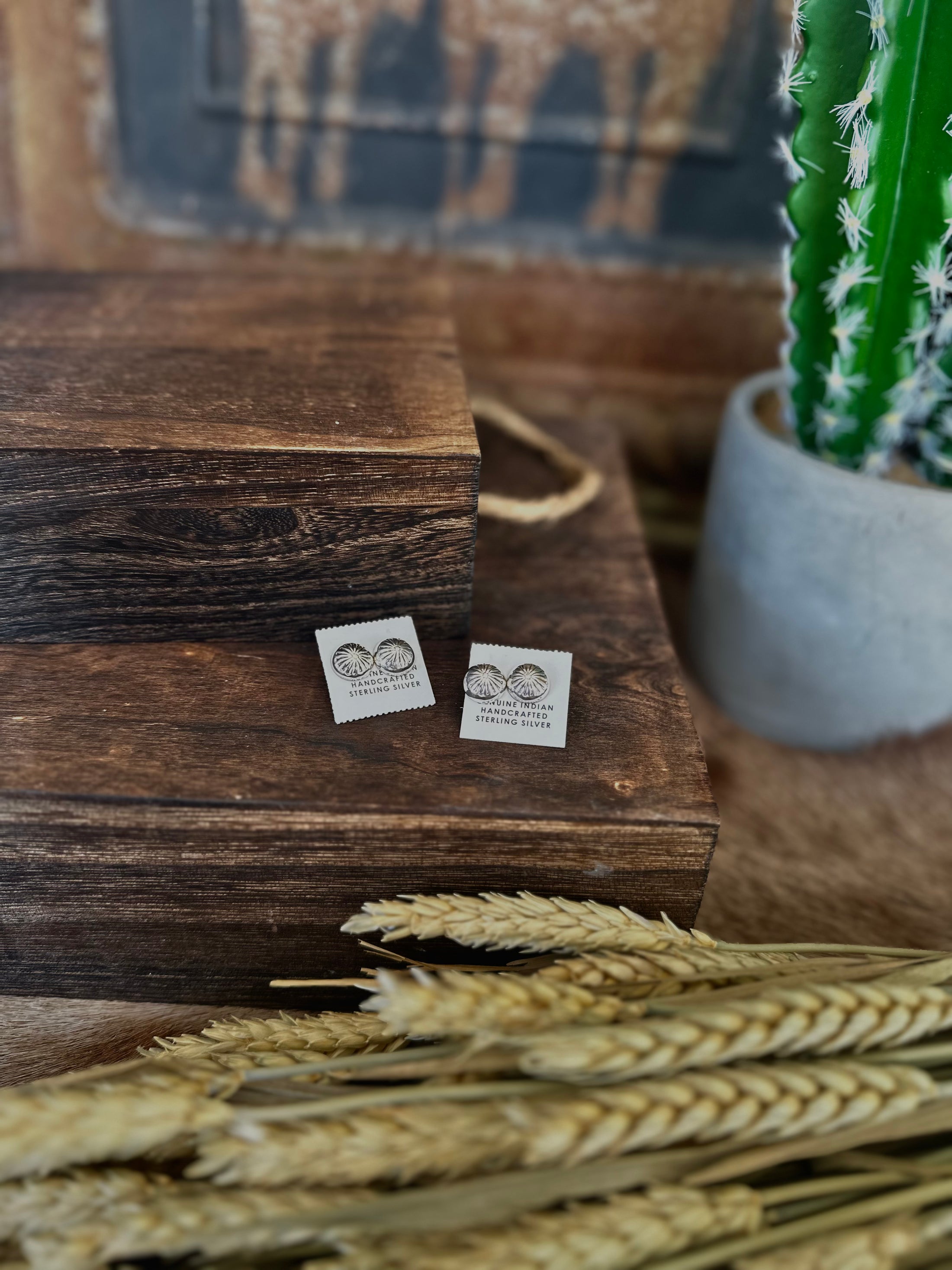 Stamped Concho Round Studs