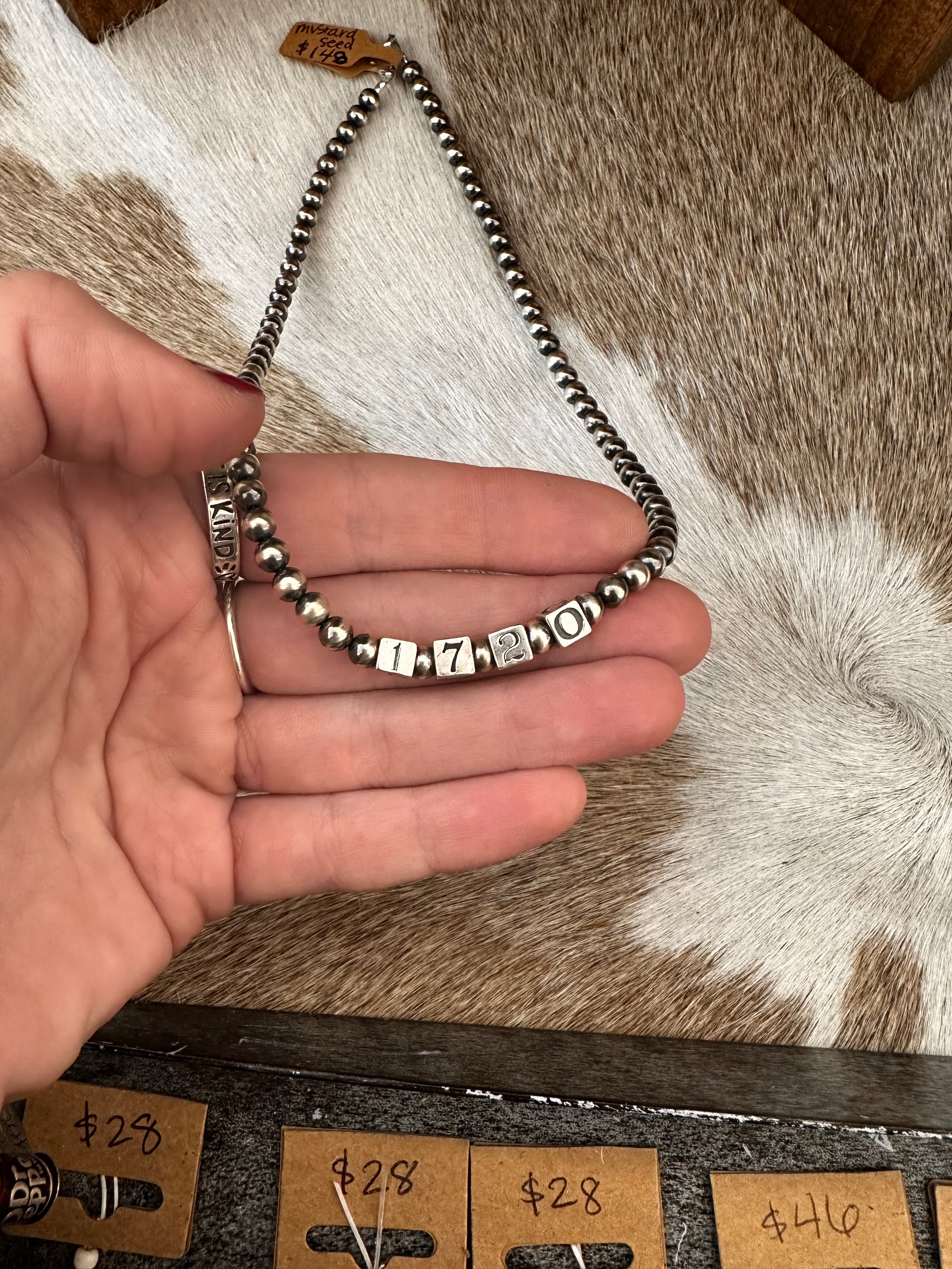 1720 Sterling Silver Pearl Necklace - Mustard Seed Verse (Matthew 17:20)