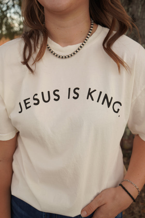 Jesus is King Tee in Cream