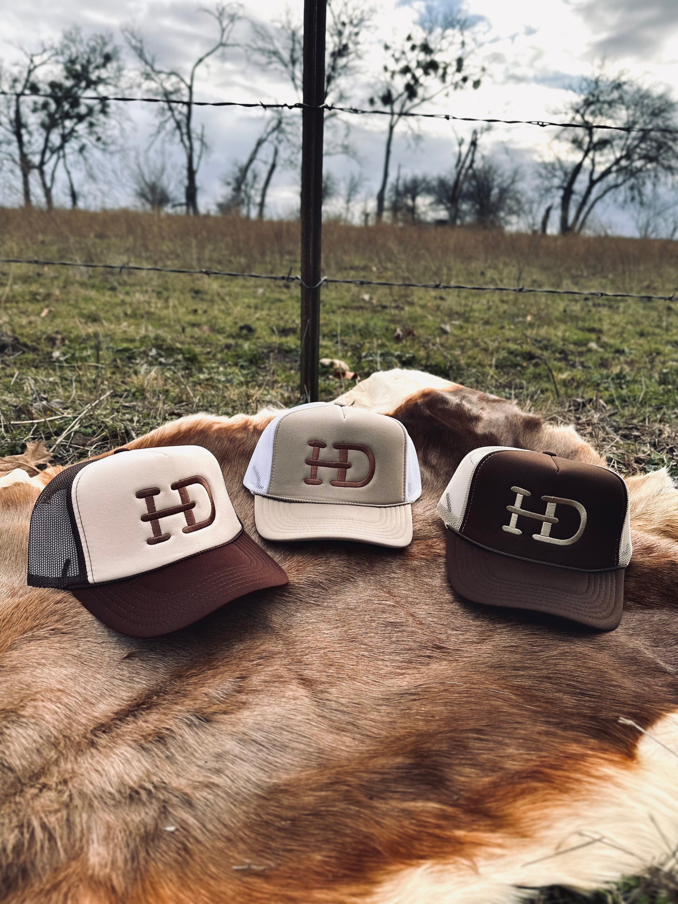 HD Brand Mesh Trucker Hat -Dark Brown
