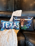 Load image into Gallery viewer, Longhorn and Bluebonnet Hook Pillow
