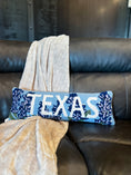 Load image into Gallery viewer, "Texas" Bluebonnet Background Hook Throw Pillow

