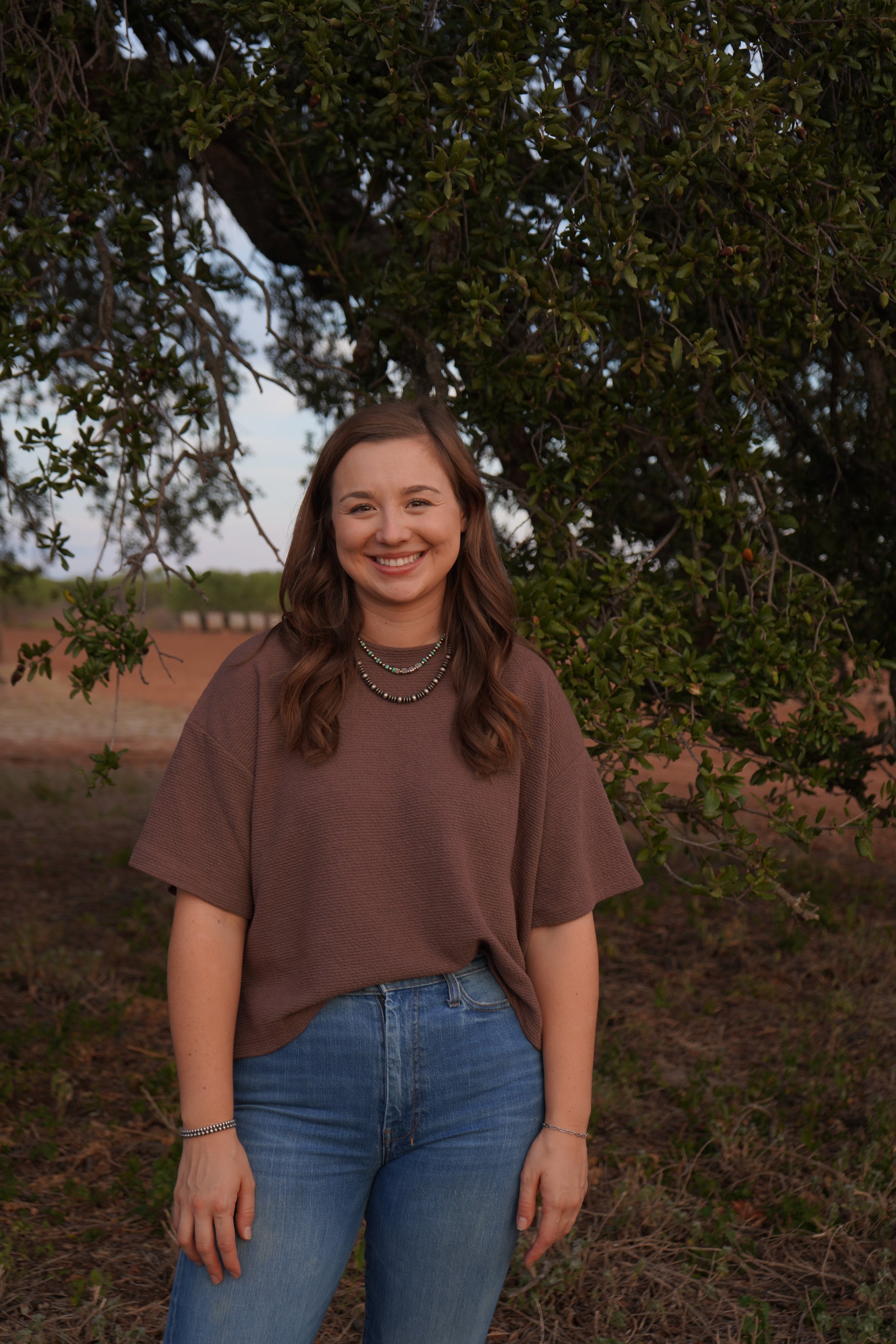 Cozy Knit Tee in Mocha