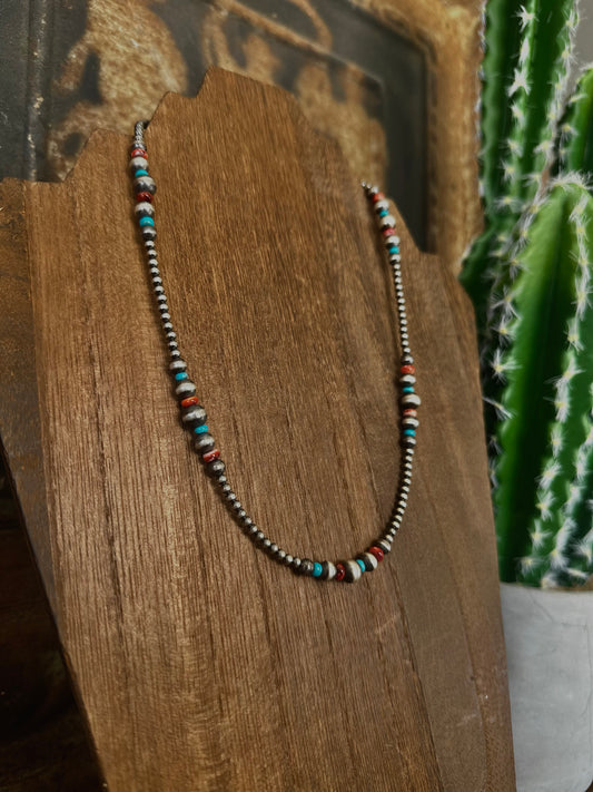 Sawyer Navajo and Turquoise/Spiny Necklace