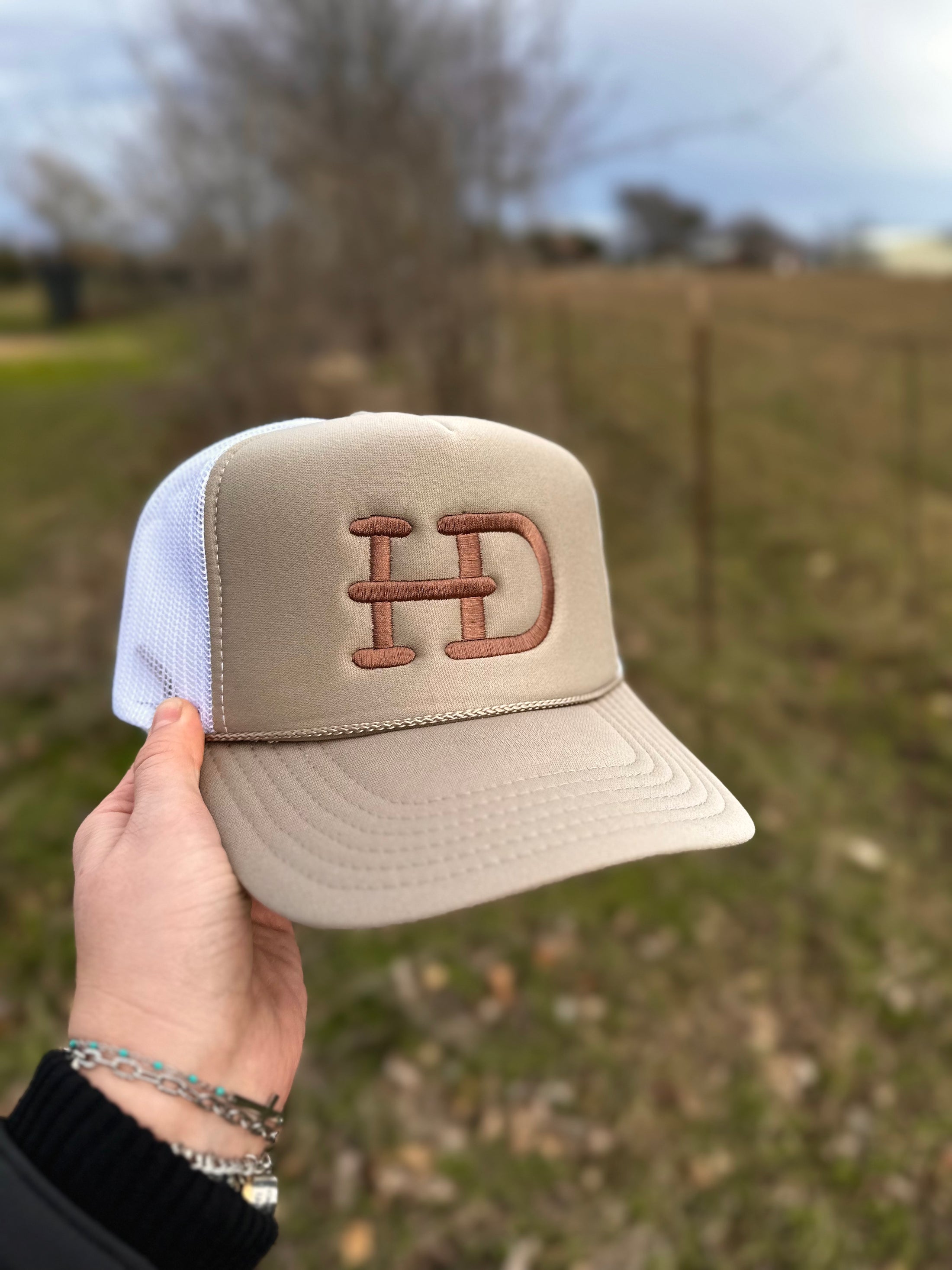 HD Brand Mesh Trucker Hat - Khaki