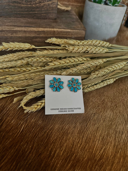 Hadlee Turquoise Cluster Earrings
