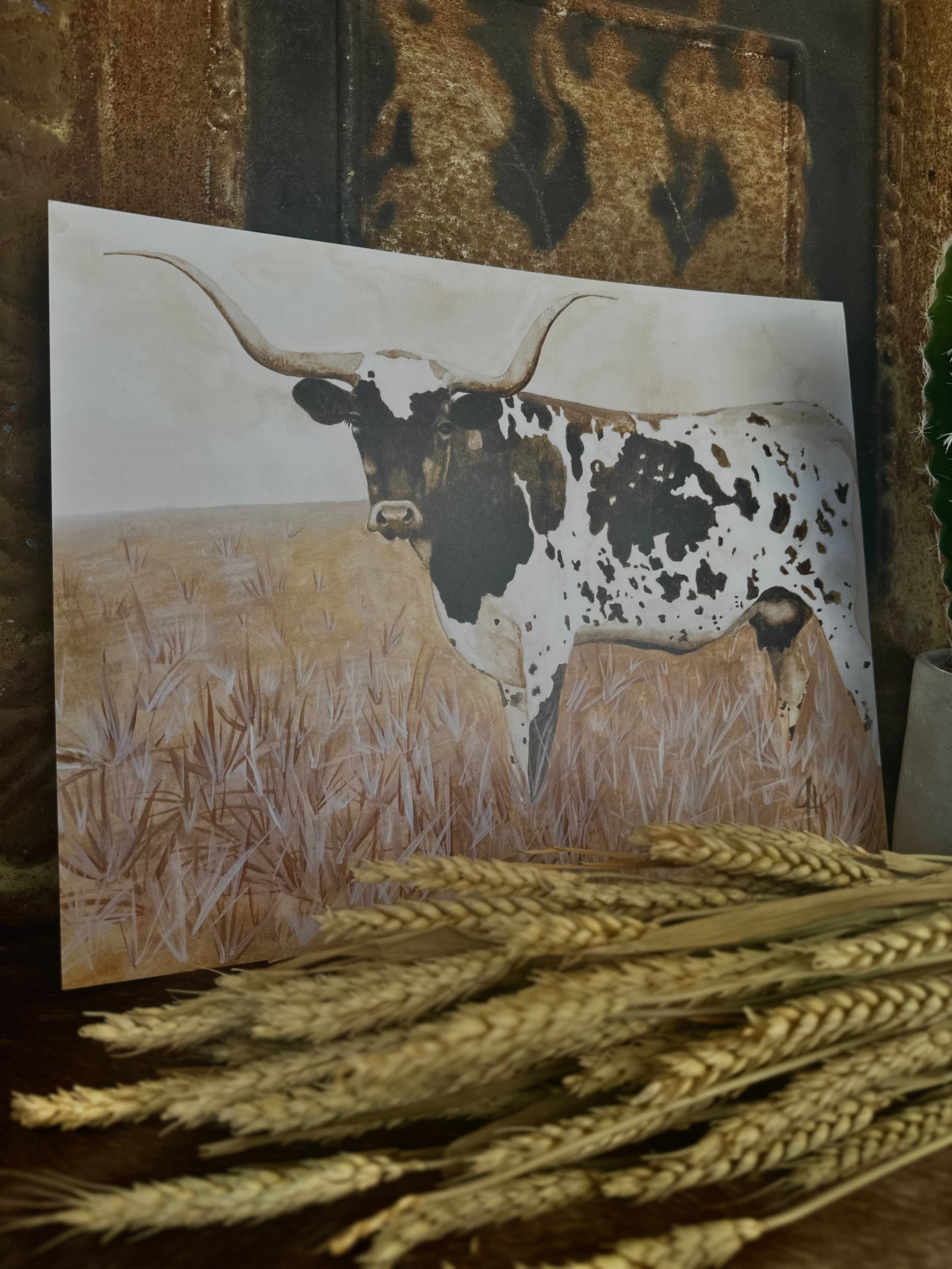 Old Timer Longhorn Print