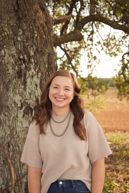 Cozy Knit Tee in Oat