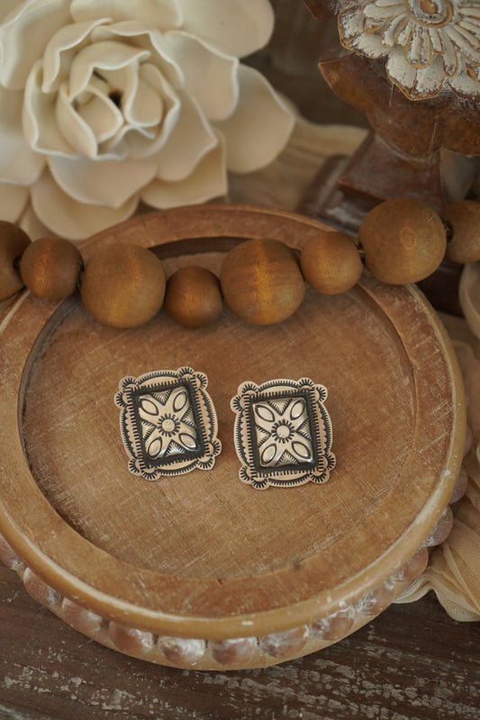 Rectangle Concho Earrings