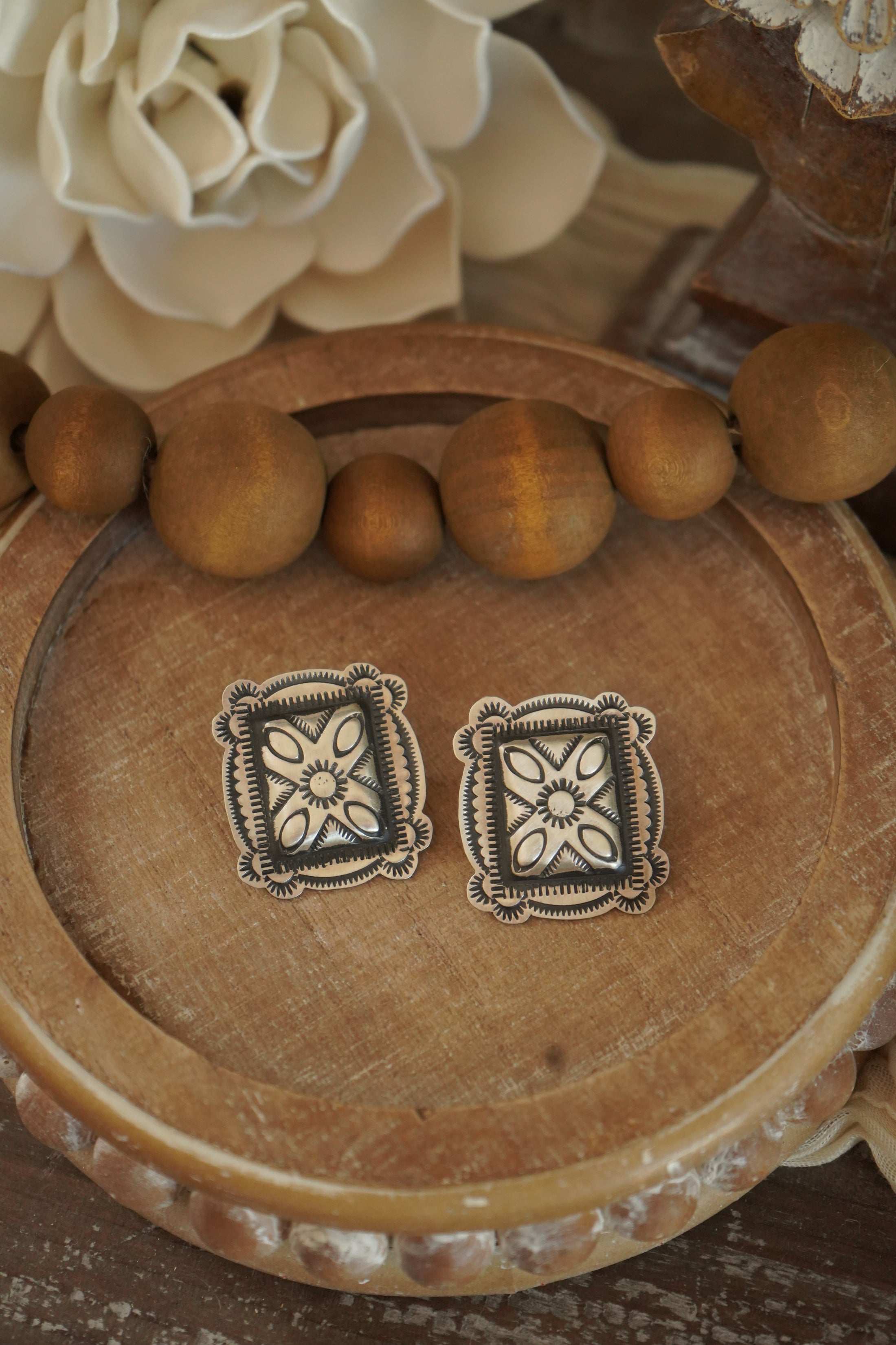 Rectangle Concho Earrings