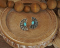 Load image into Gallery viewer, Half Floral Cluster Turquoise Earrings
