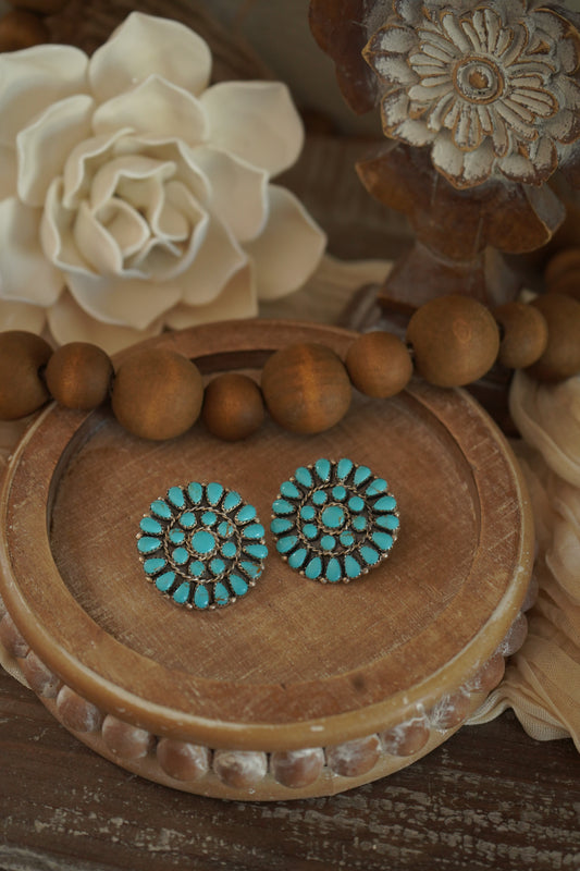 Turquoise Cluster Earrings