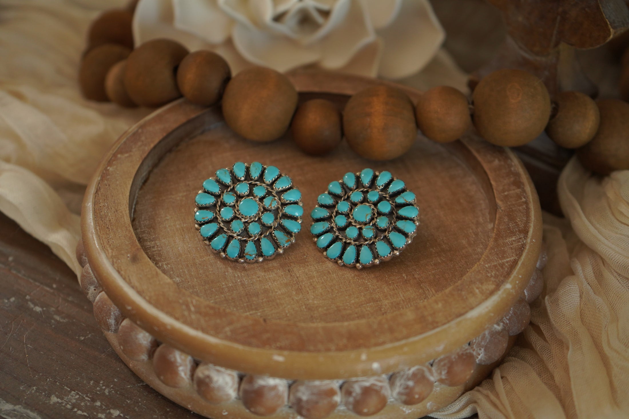 Turquoise Cluster Earrings