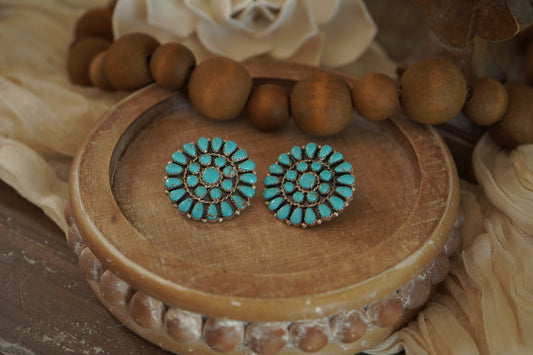 Turquoise Cluster Earrings