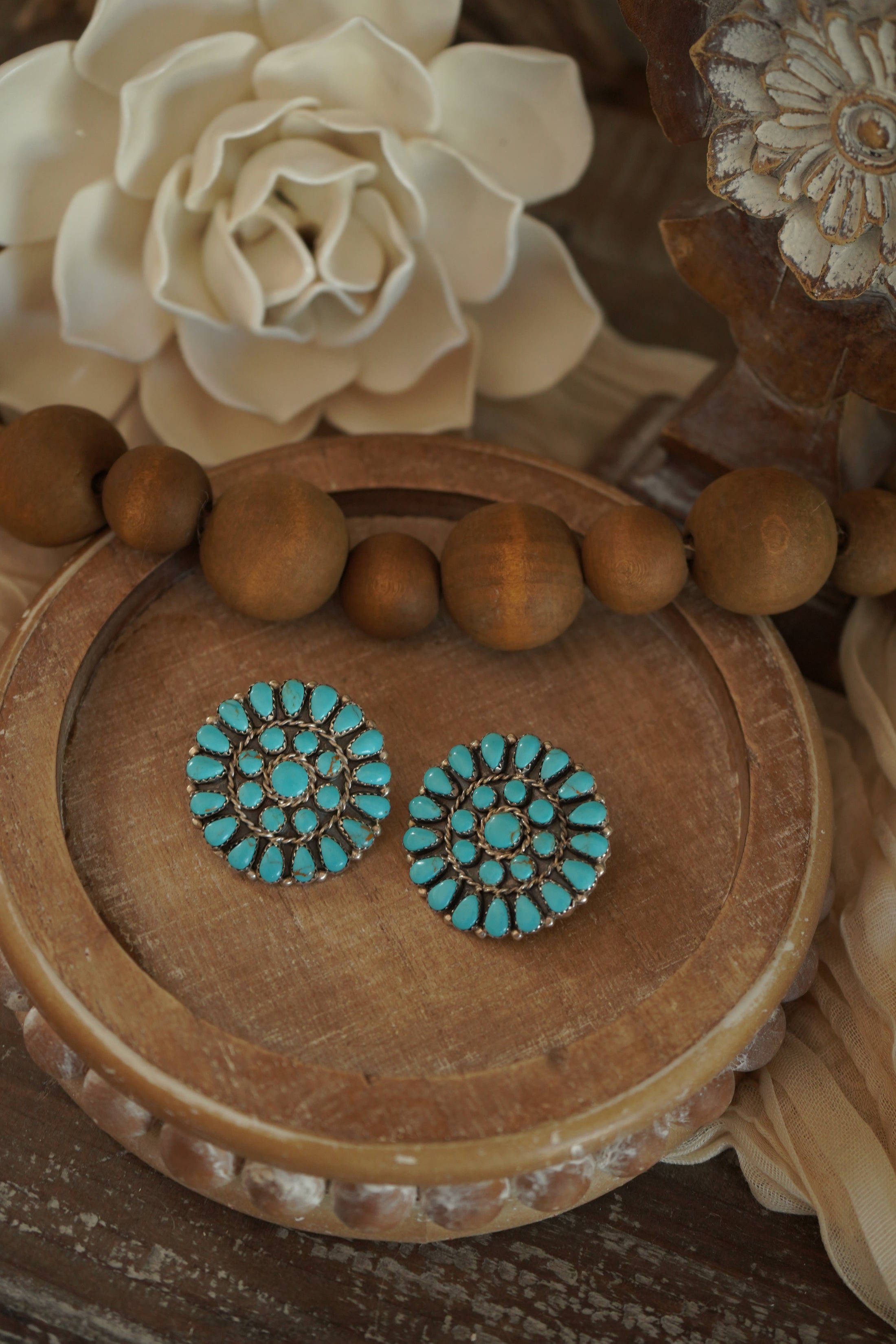 Turquoise Cluster Earrings