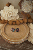 Load image into Gallery viewer, Pink and Purple Dahlia Cluster Earrings
