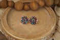 Load image into Gallery viewer, Pink and Purple Dahlia Cluster Earrings
