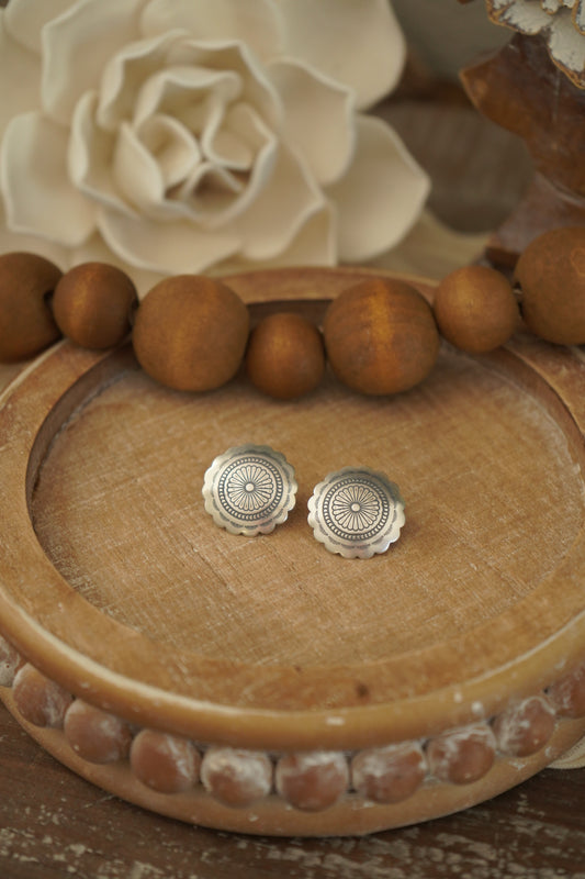 Vintage Style Concho Earrings