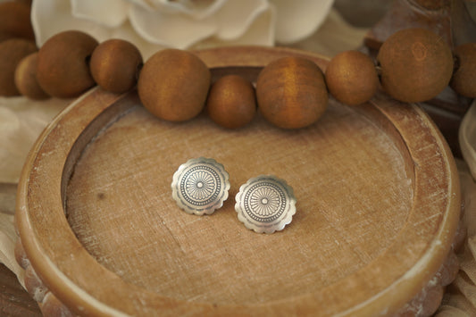 Vintage Style Concho Earrings