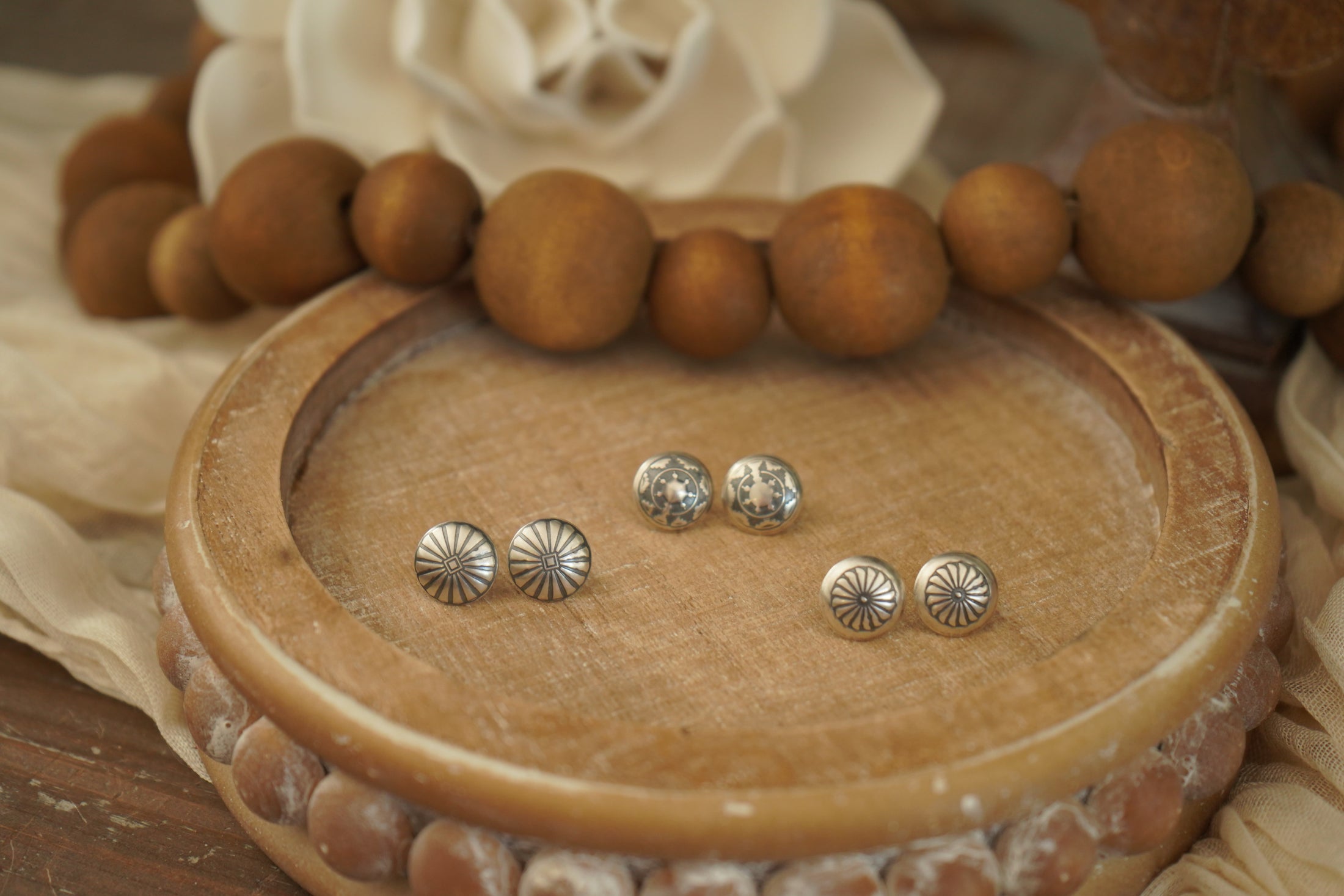 Southwestern Stamped Concho Studs