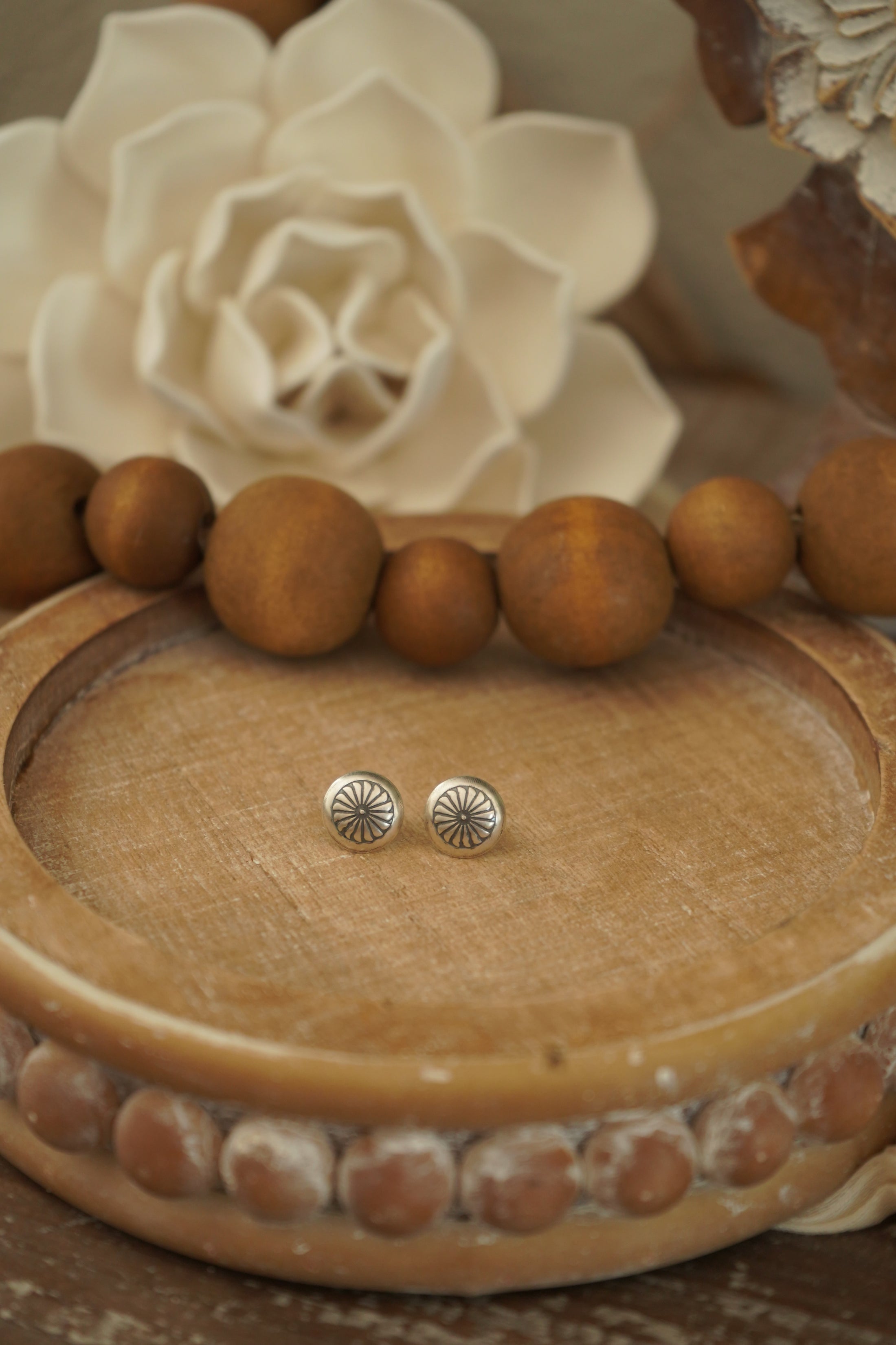 Flower Stamped Concho Studs
