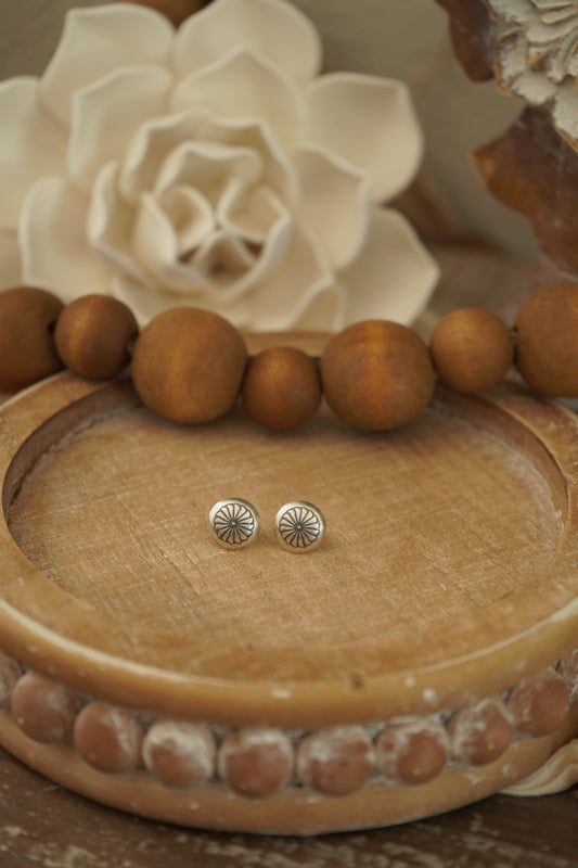 Flower Stamped Concho Studs