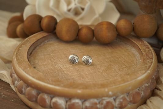 Flower Stamped Concho Studs