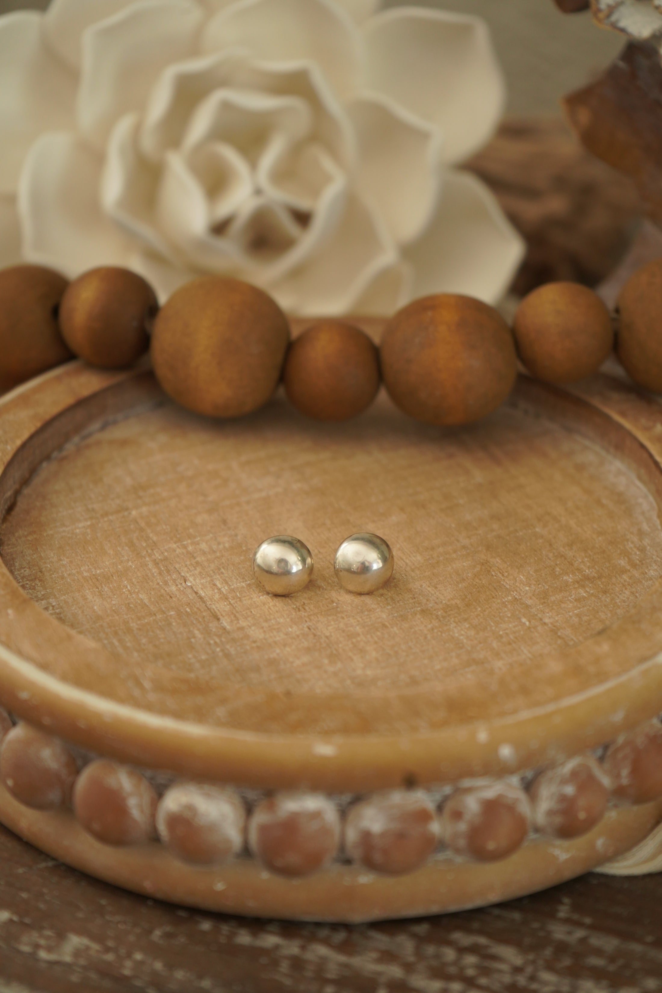 Sterling Silver Round Concho Studs