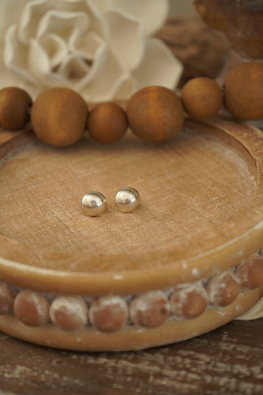 Sterling Silver Round Concho Studs