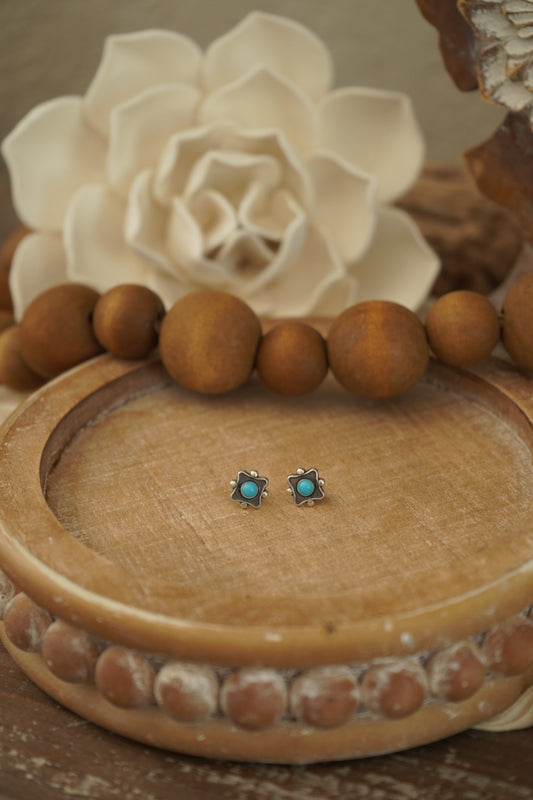 Diamond Turquoise Concho Studs