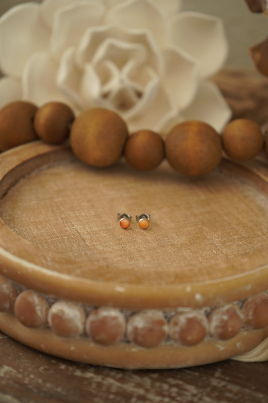 Mini Orange Spiney Studs