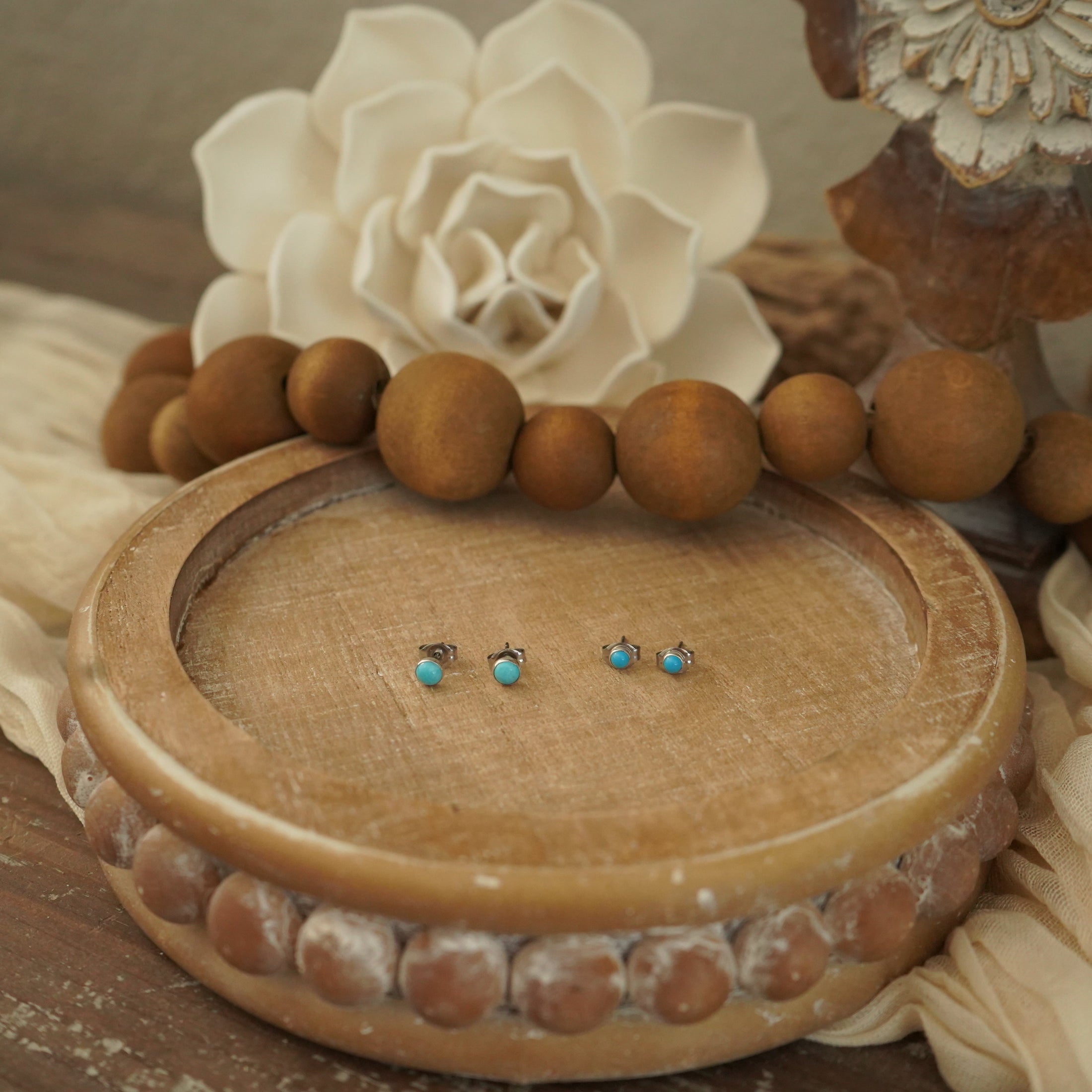 Mini Turquoise Studs - 3mm and 5mm