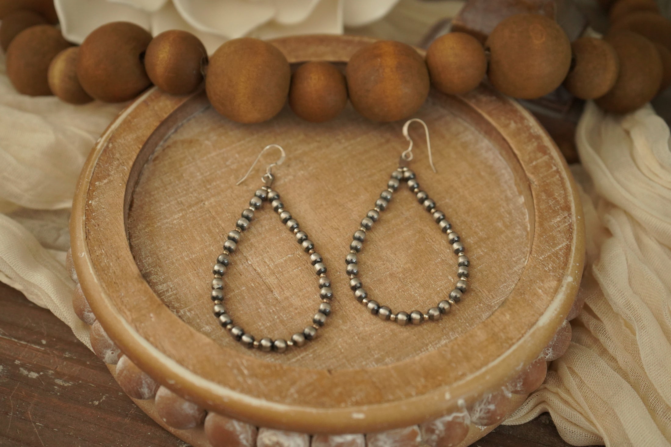 Sterling Silver Pearl Teardrop Earrings