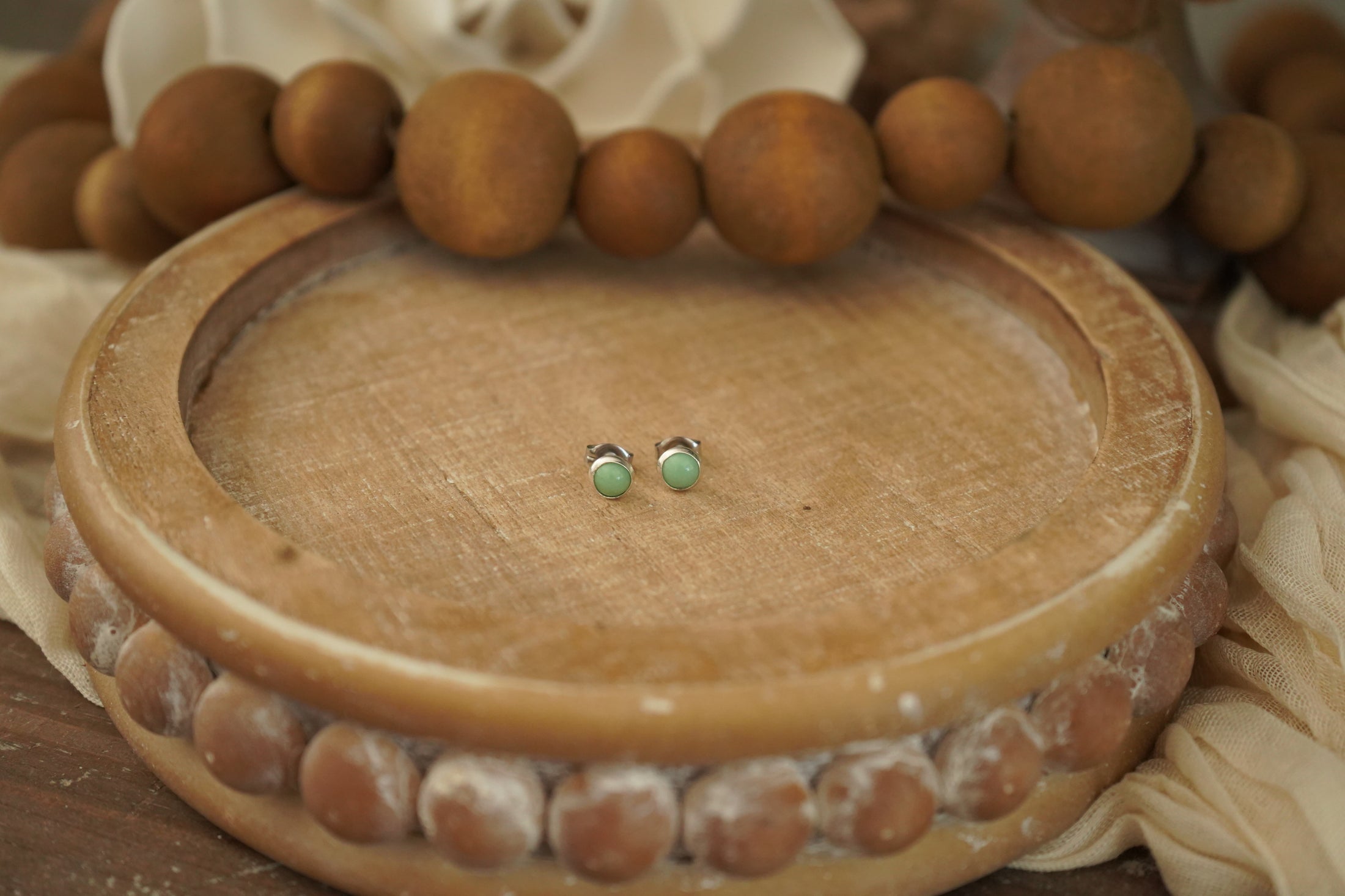 Mini Green Turquoise Studs