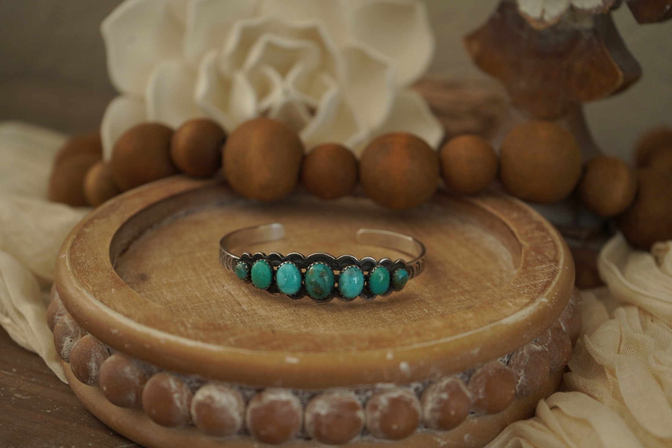 7 Stone Turquoise Cuff
